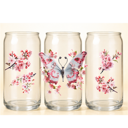 B-1519 cherry blossoms & butterfly  9"w x 4"h