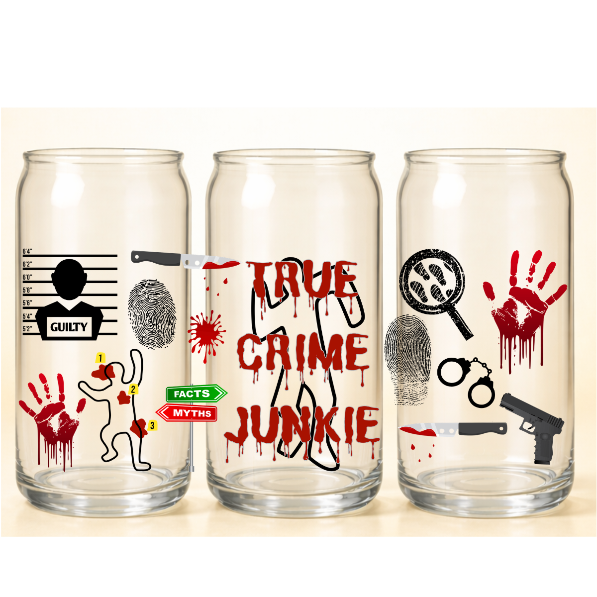 B-1533 TRUE CRIME JUNKIE  9"w x 4"h