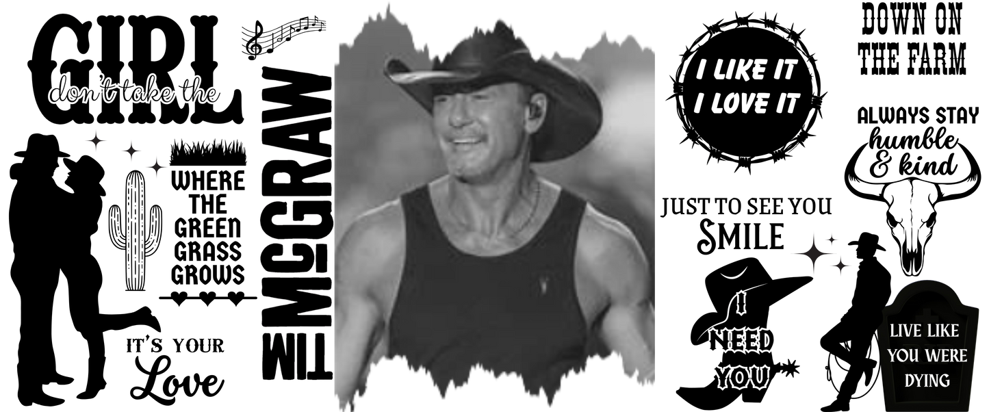 B-1534  TIM MCGRAW  9"w x 4"h