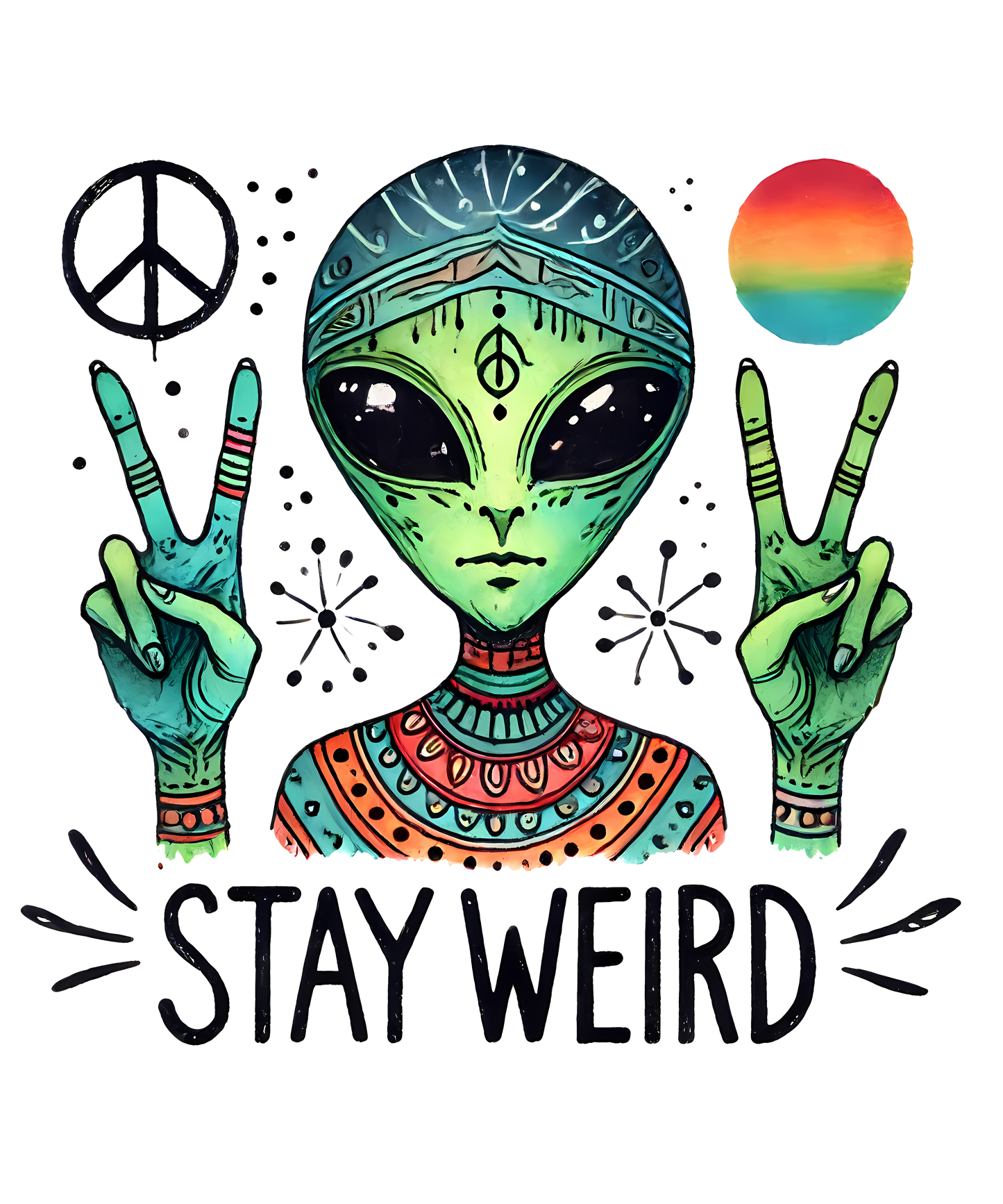 A-1155 STAY WEIRD  3.75"W X 3.75"H