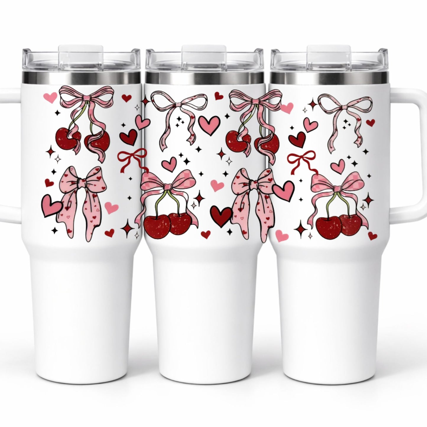 D-1553 CHERRY BOWS & HEARTS 40 OZ WRAP 11"W X 5"H