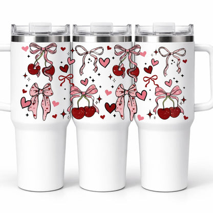 D-1553 CHERRY BOWS & HEARTS 40 OZ WRAP 11"W X 5"H