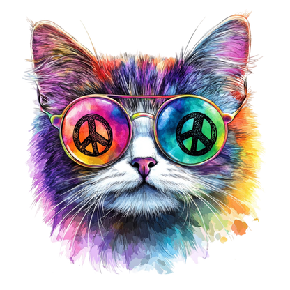 A-1156  HIPPIE CAT  3.75"W X 3.75"H