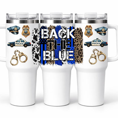 D-1561  BACK THE BLUE 40 OZ WRAP 11"W X 5"H