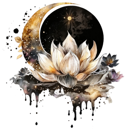 A-1158  LOTUS MOON  3.75"w x 3.75"h