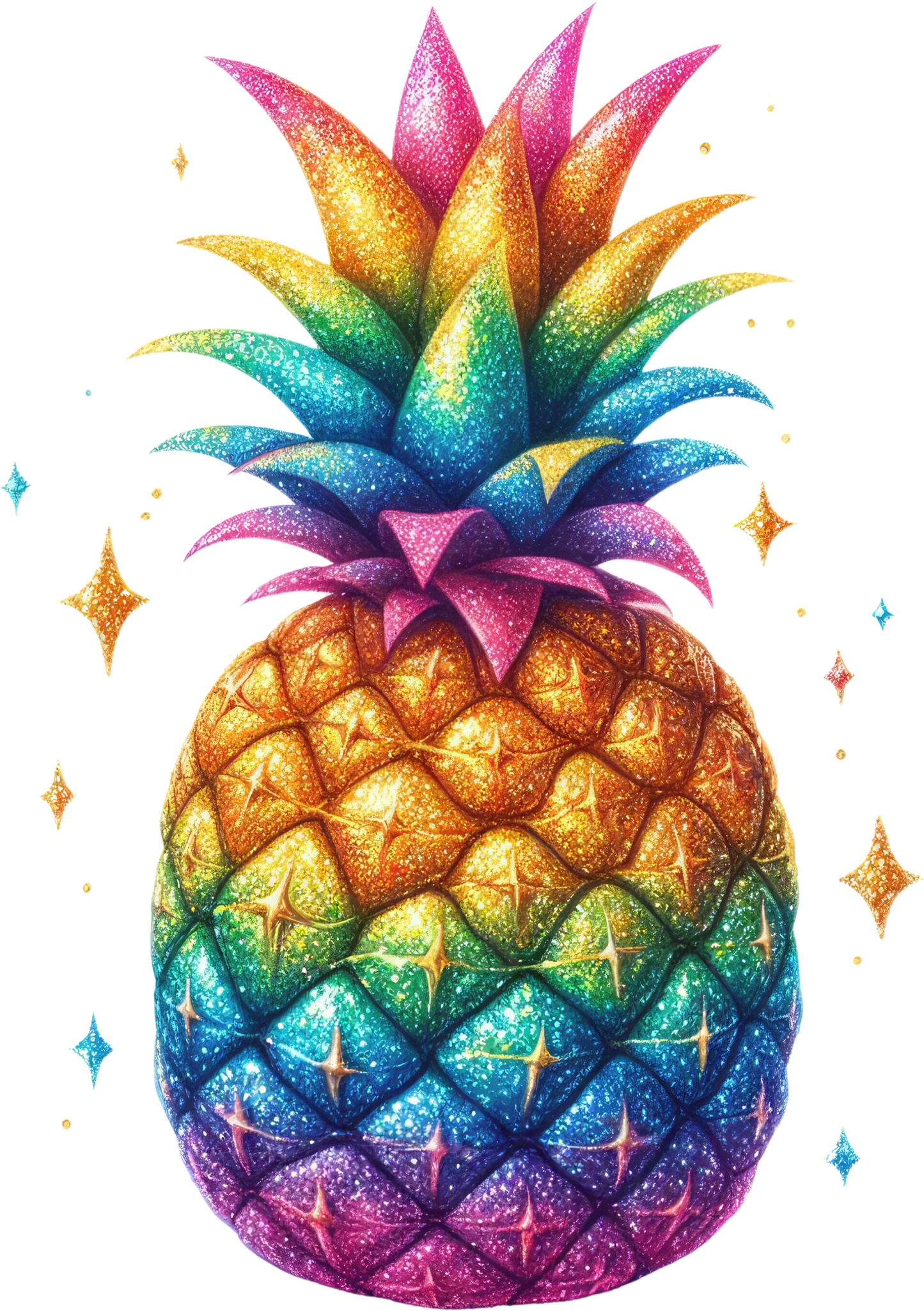 A-1179 RAINBOW PINEAPPLE  3.75"W X 5.25" H