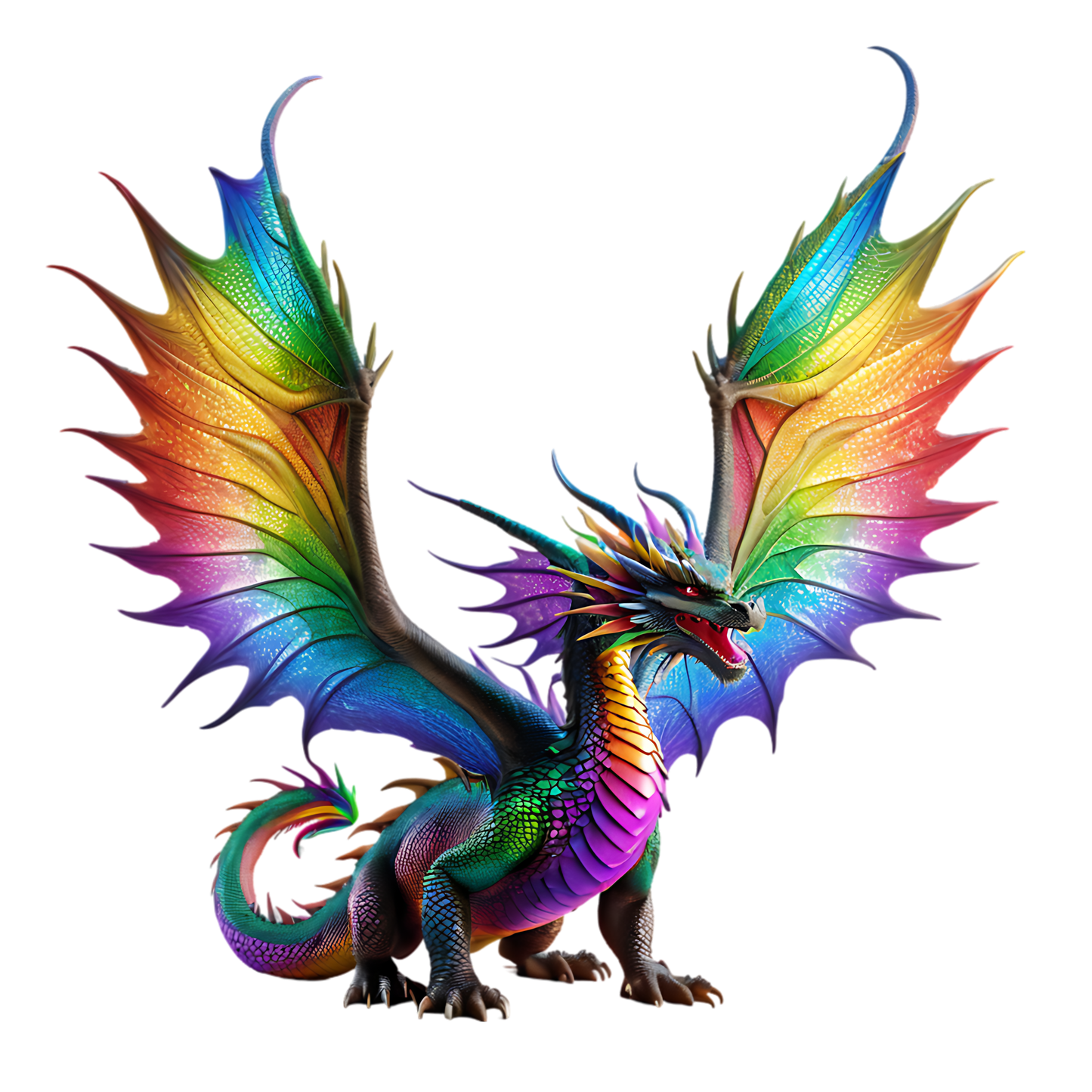 A-1183 RAINBOW DRAGON  3.75"W X 3.75"H
