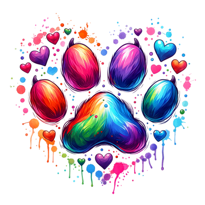 A-1187 PAW HEART  3.75"W X 3.75"H