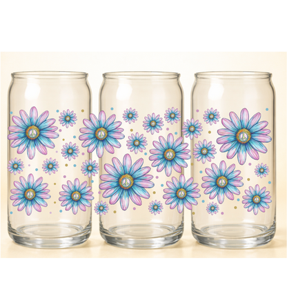 B-1504  Peace flowers  9"w x 4"h