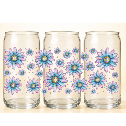 B-1504  Peace flowers  9"w x 4"h