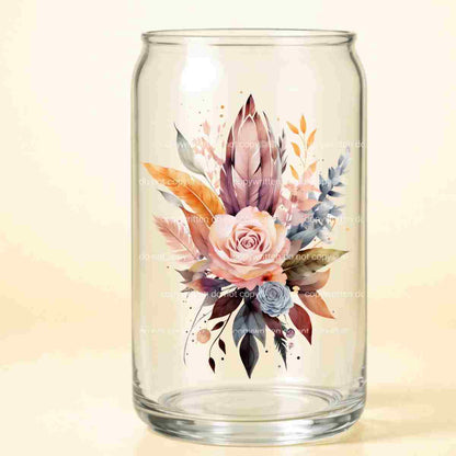 A-1113  BOHO FLOWERS  3.75"W X 3.75"H