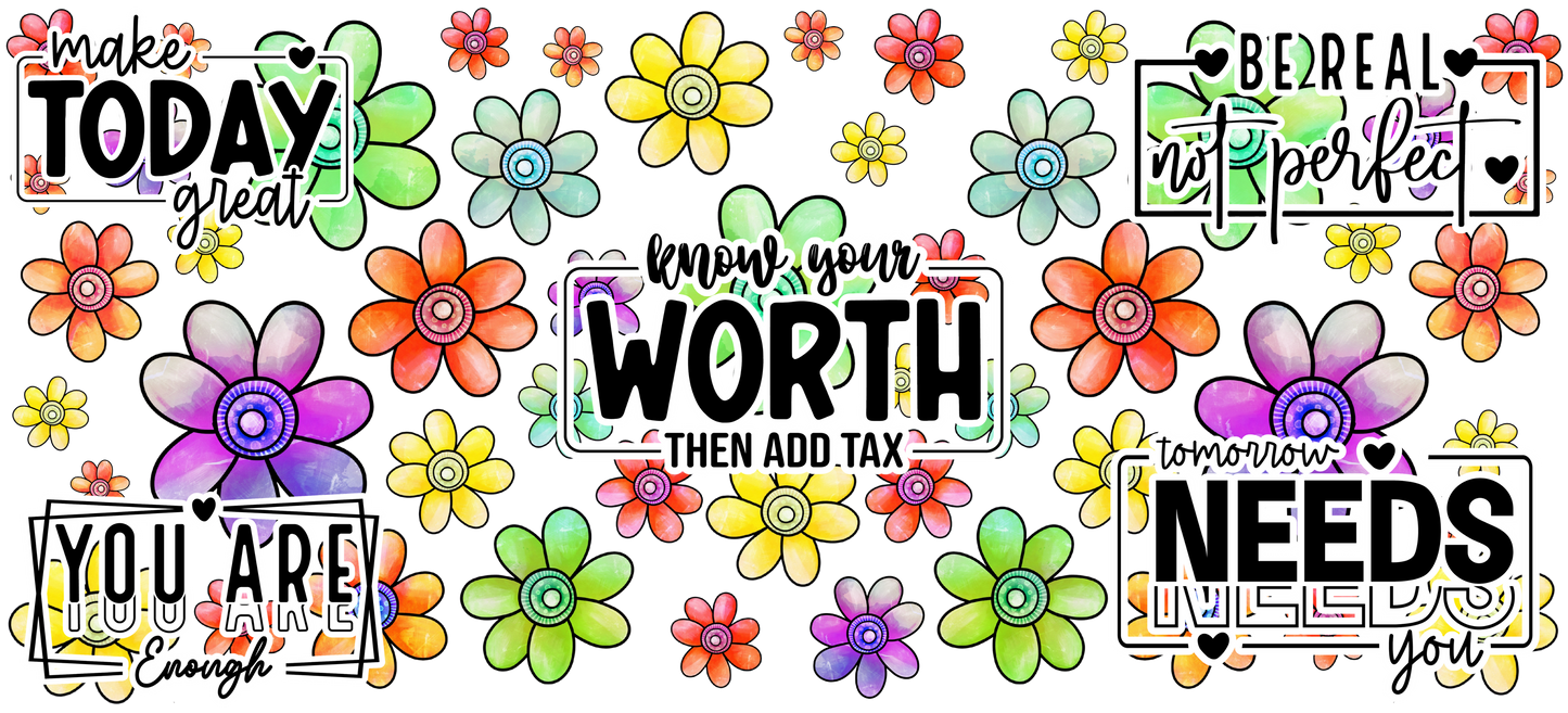 B-1557 KNOW YOUR WORTH 9.6"w x 4.5"h