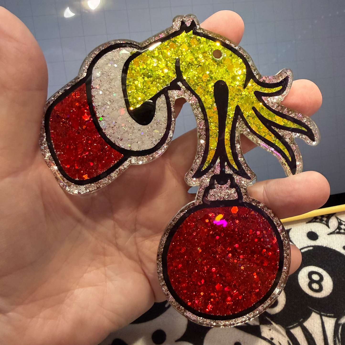 5 inch Green Hand Ornament